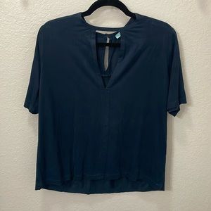 Navy Women’s V-Neck Blouse